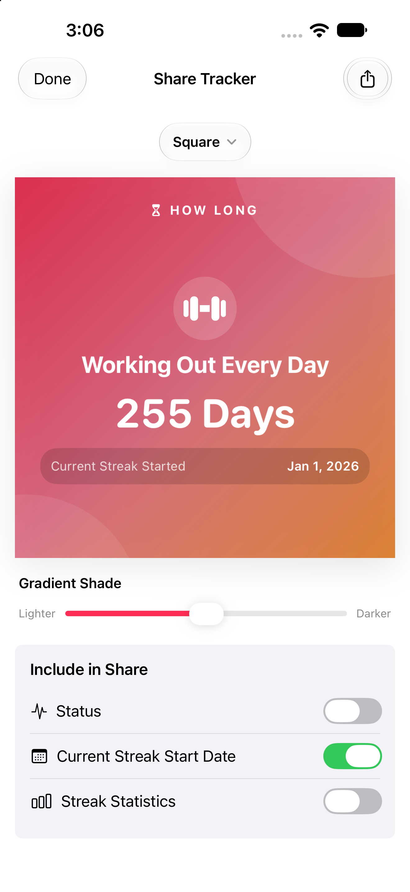 Share milestones